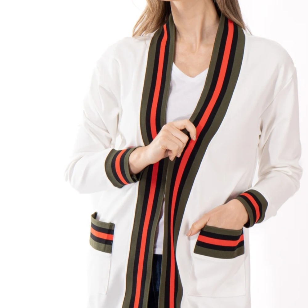 Chic Striped Cardigan with Pockets